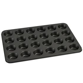 24 Cavity Mini Muffin Pan, Non-Stick Bakeware,1.8 inch Diameter Cups,Gray,Carbon Steel
