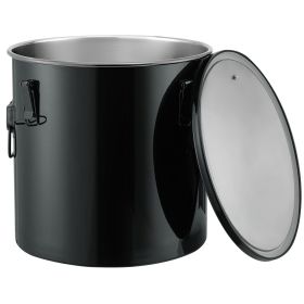 Fryer Grease Bucket, 10 Gal Oil Disposal Caddy Stainless Steel Fryer Oil Bucket Rust-Proof Coating, Oil Transport Container with Lid, Lock Clips